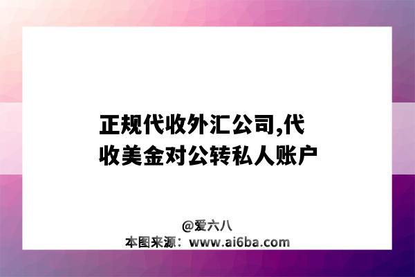 正規代收外匯公司,代收美金對公轉私人賬戶-圖1