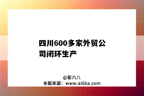 四川600多家外貿公司閉環生產-圖1